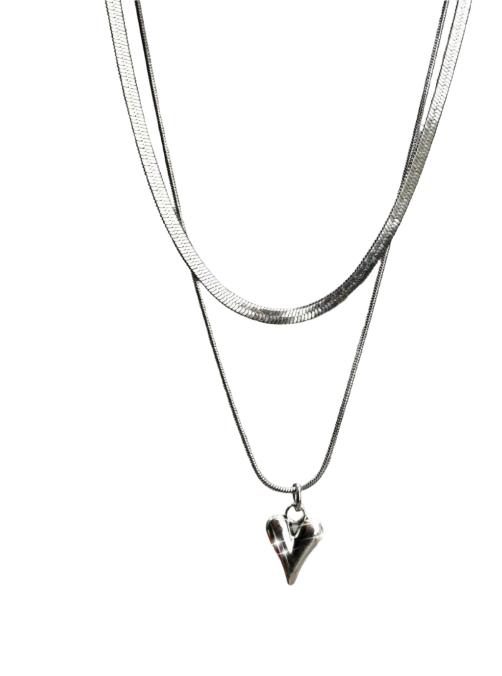 Collar Eres Inquebrantable- corazón doble capa