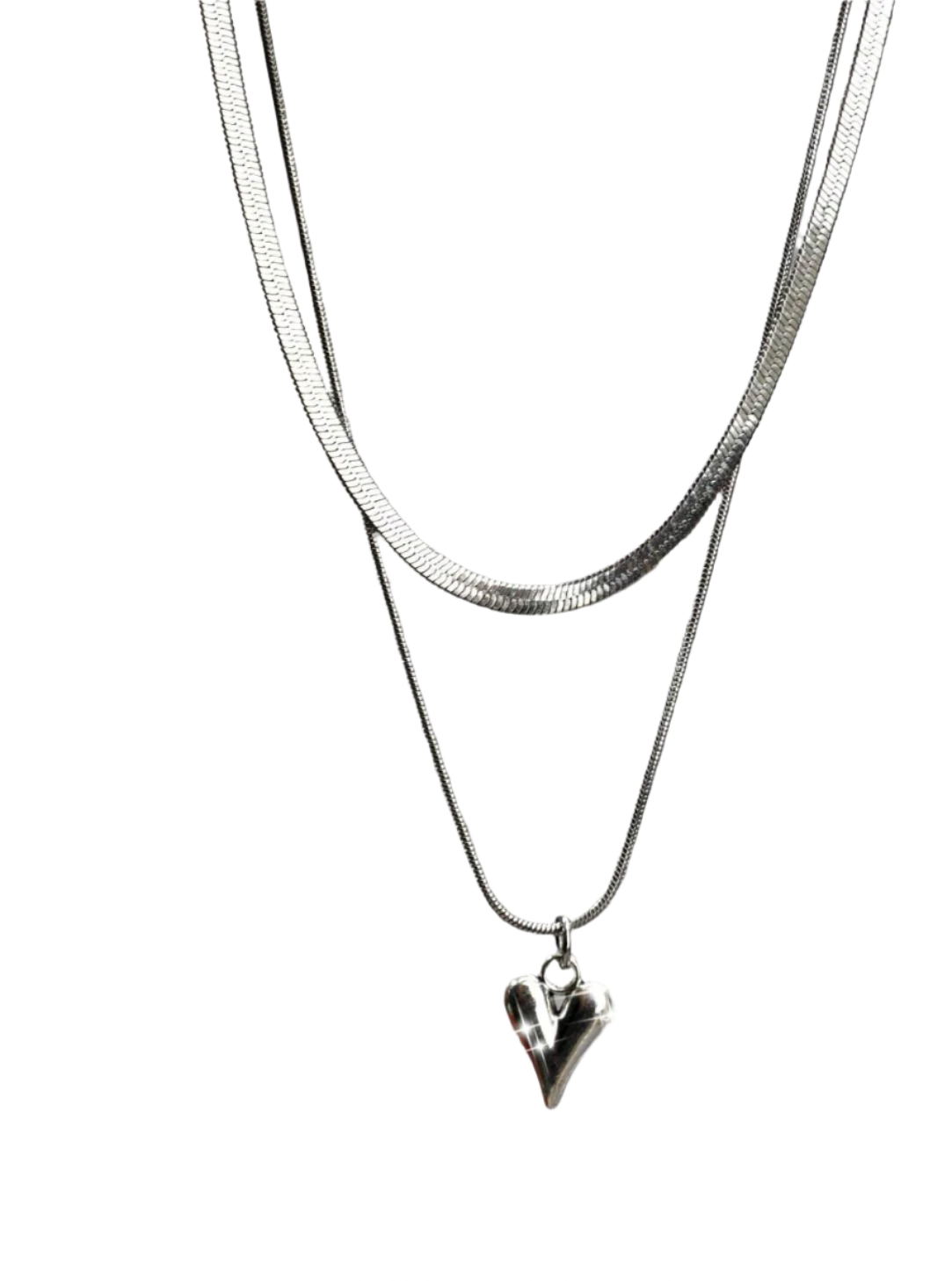 Collar Eres Inquebrantable- corazón doble capa